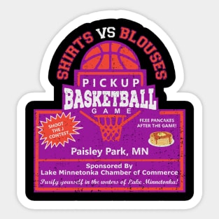 Shirts vs Blouses Pickup Basketball Game Sticker